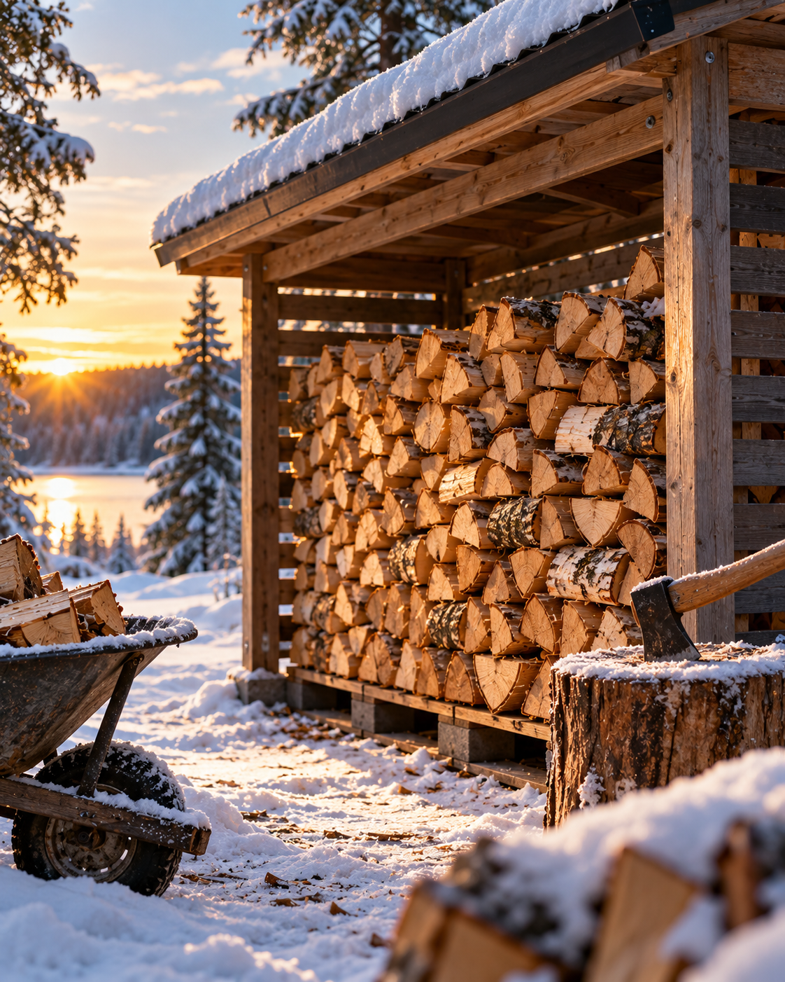 Förvara ved utomhus – så håller du veden torr